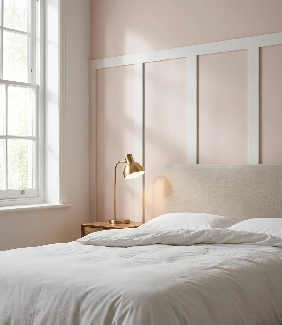 Soft Blush Pink with White Paneling 1