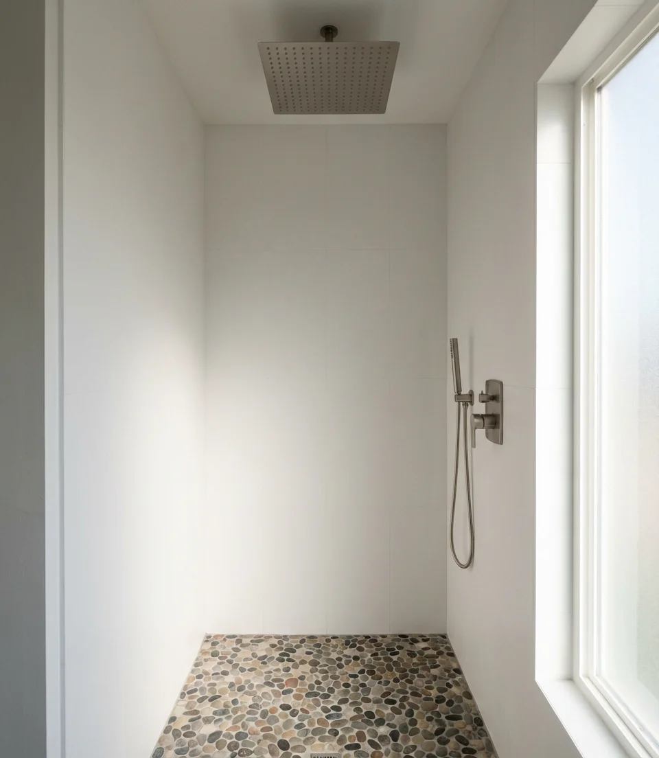 Spa-Inspired Rainfall Shower with Pebble Floor 1