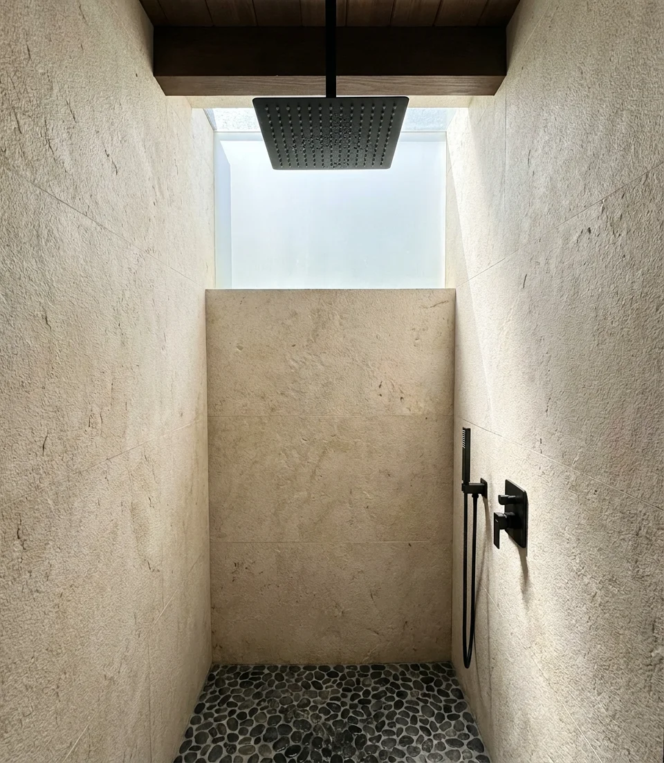 Spa-Inspired Rainfall Shower with Pebble Floor 2