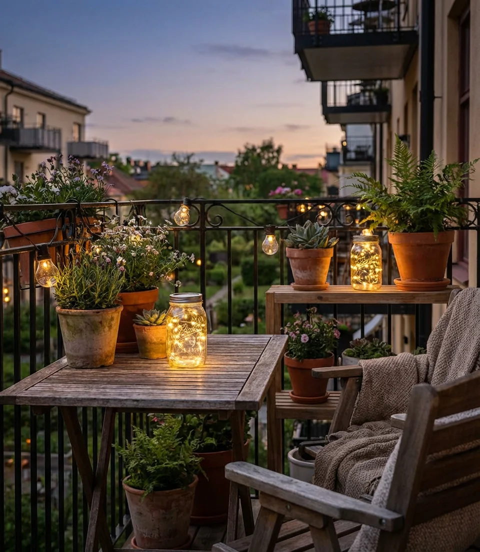 String Lights in Glass Jars 1