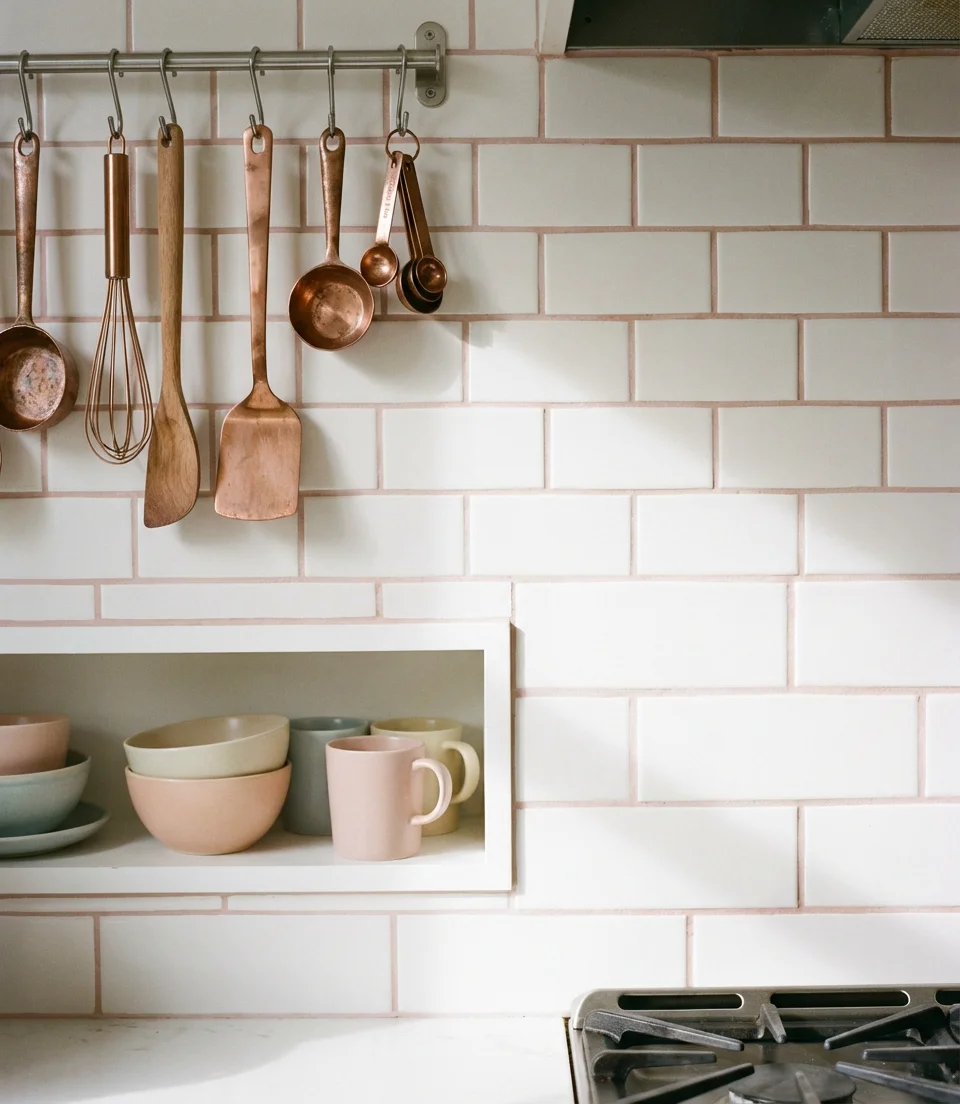 Subway Tile Backsplash with Color Grout 2