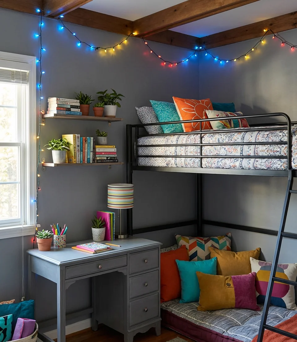 Teen Gray Bedroom with Personality 1