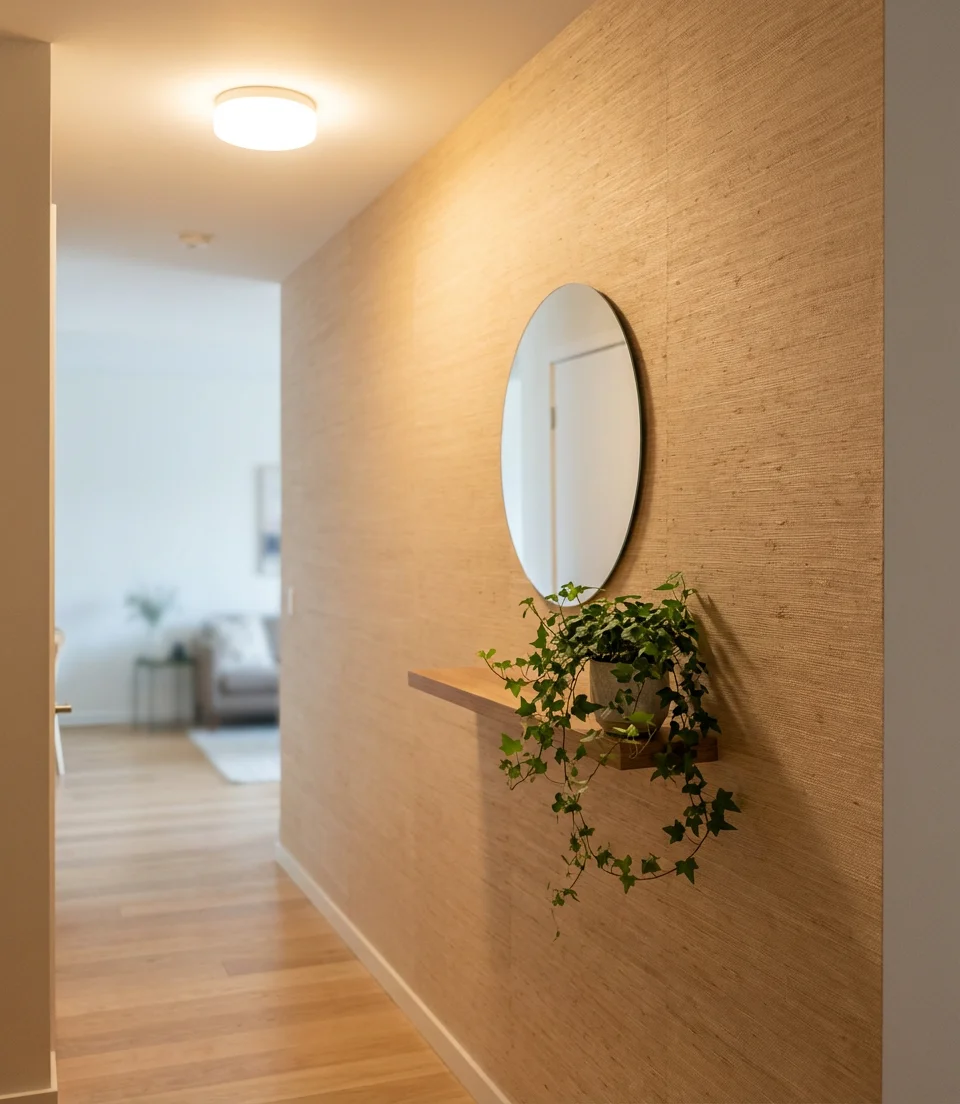 Textured Wallpaper in an Apartment Hallway 1