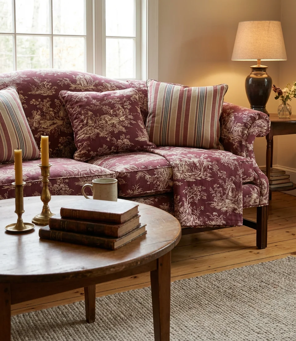 Traditional Color Schemes with Toile Fabric 2