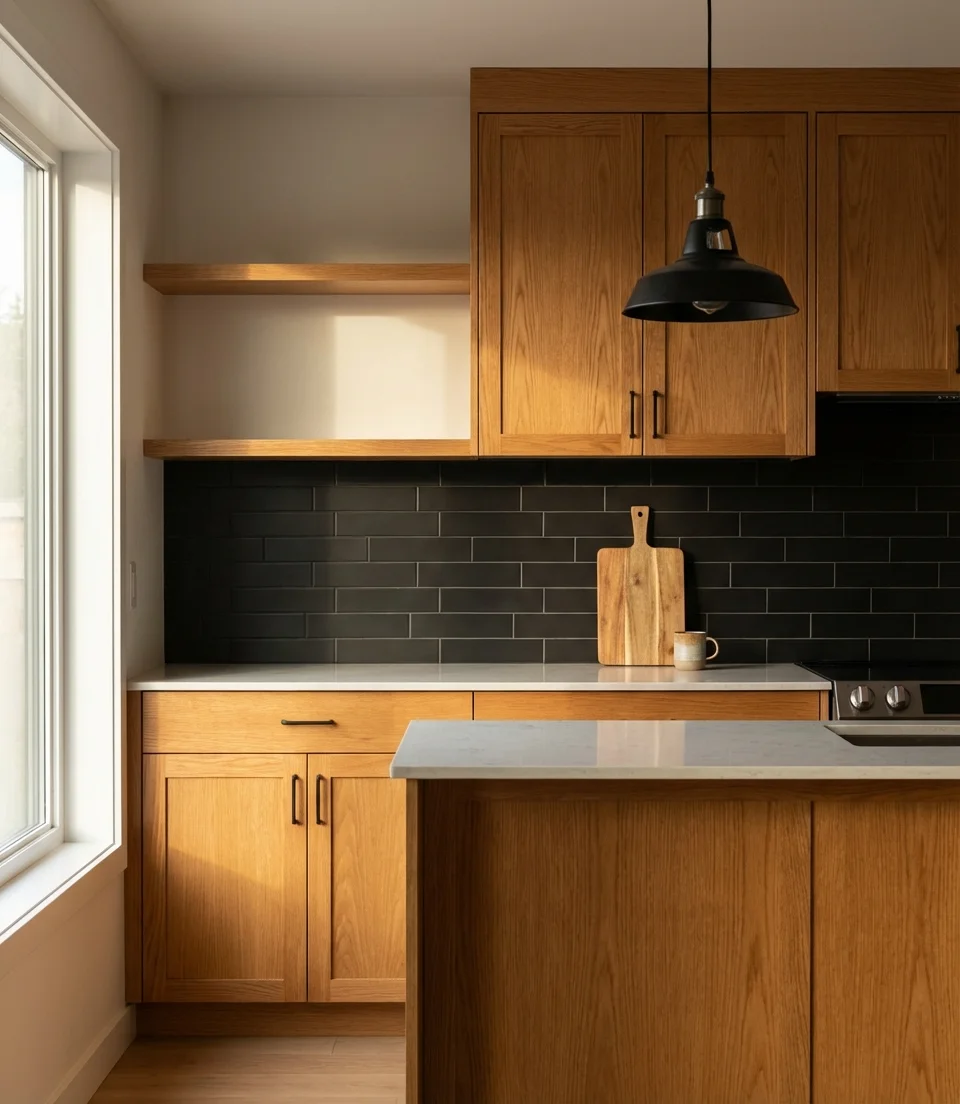 Try a Black Backsplash for Drama 1