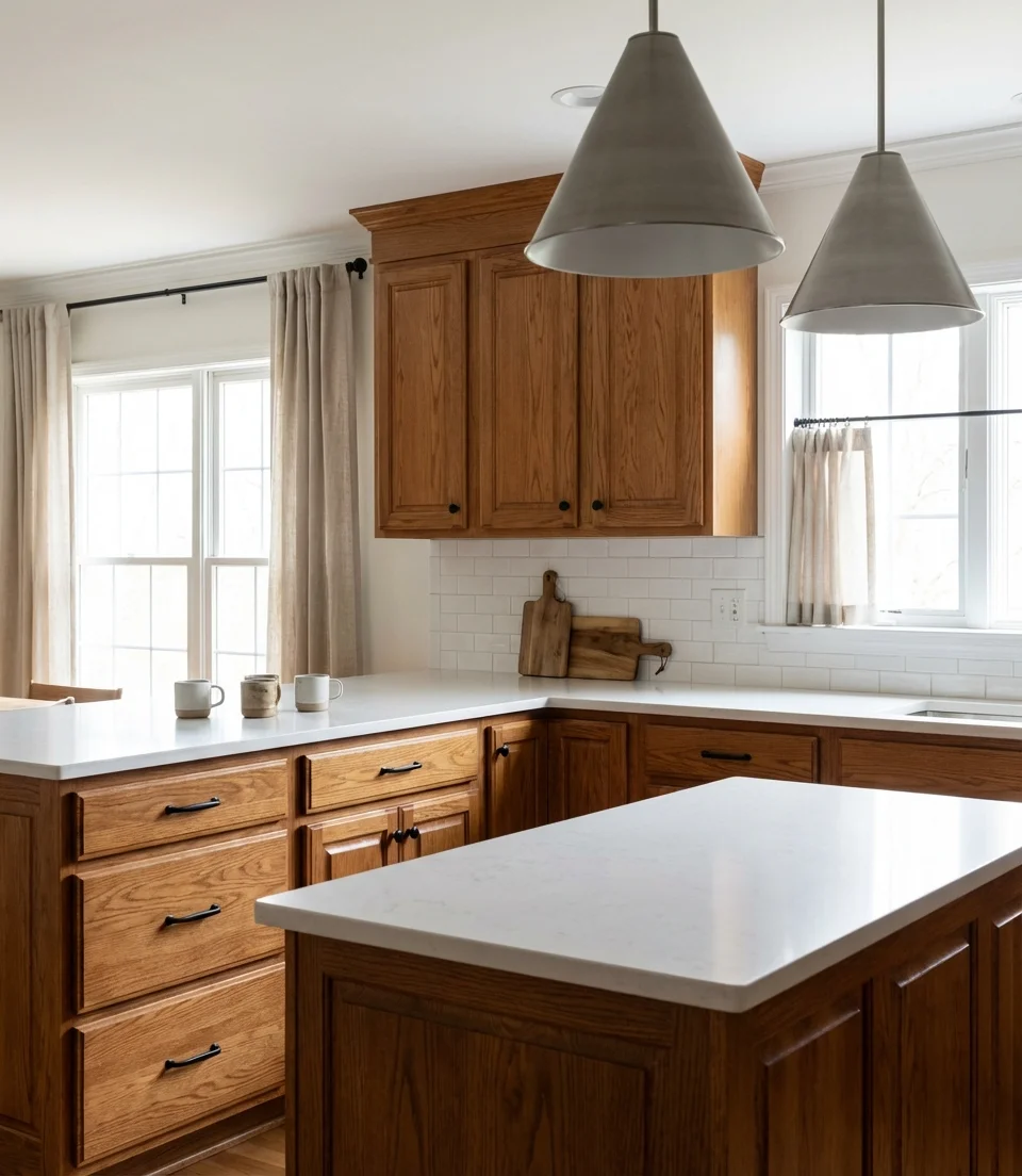 Updating 90s Oak Cabinets Without Replacing Them 1