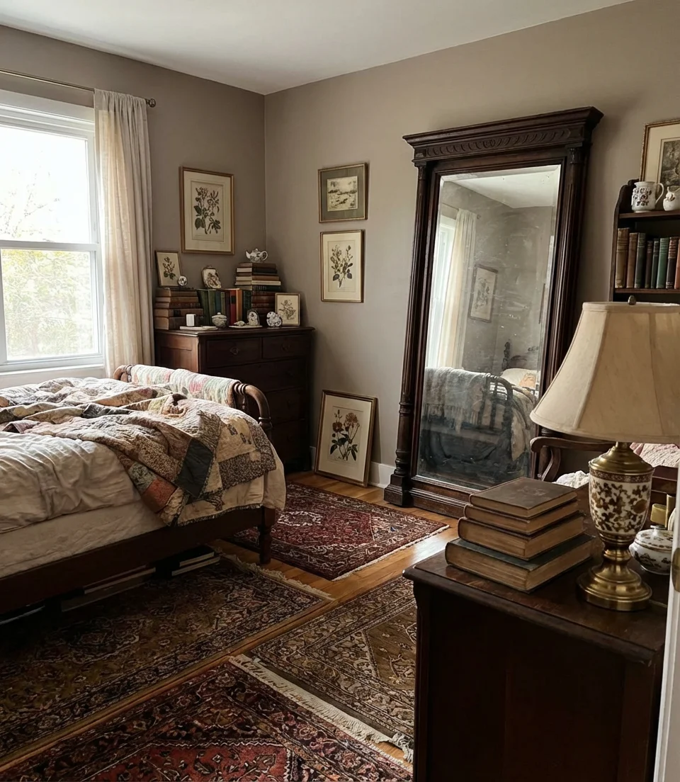 Vintage Brown Bedroom with Antique Furniture 2
