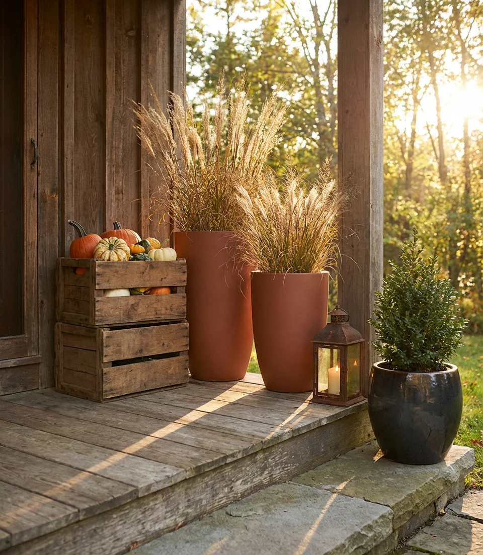 Vintage Fall Finds Mixed with Modern Planters 2