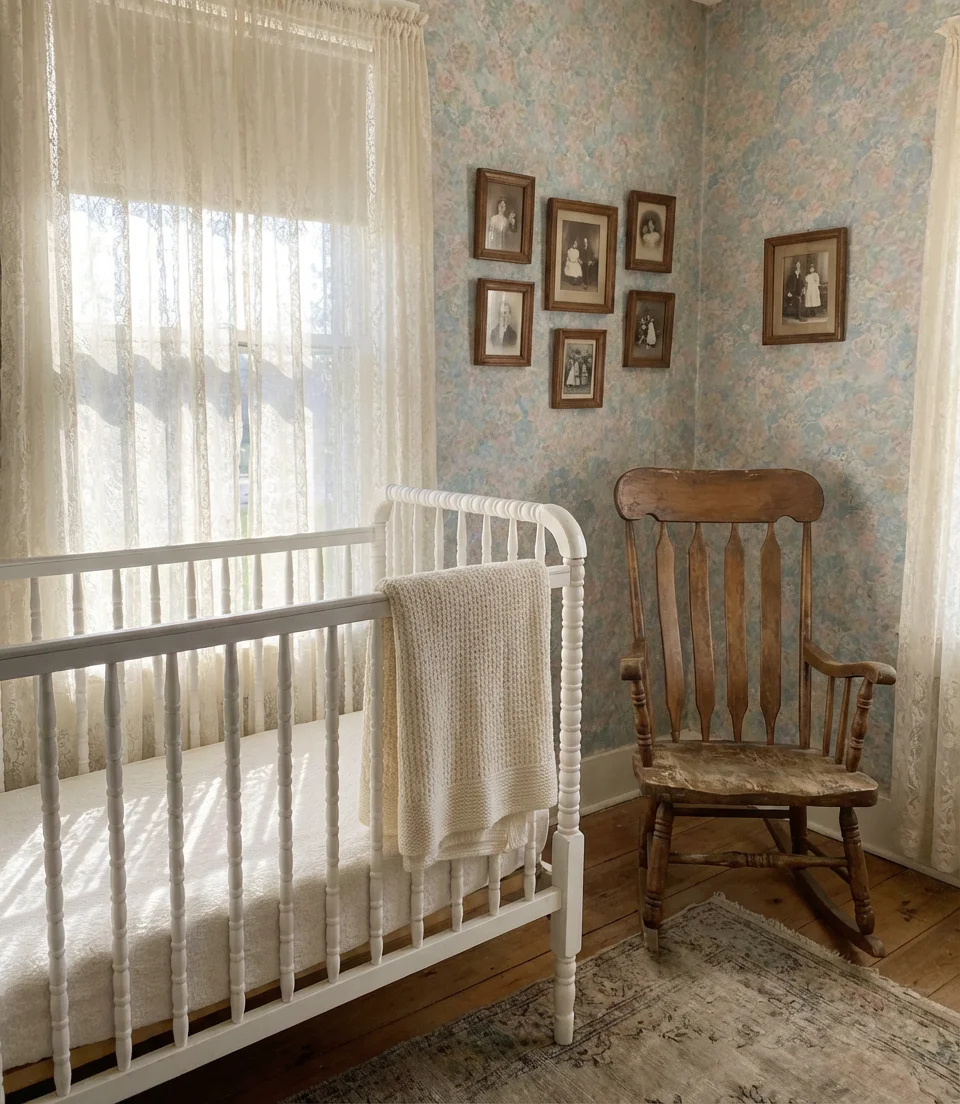 Vintage Heirloom Nursery with Handmade Touches 1