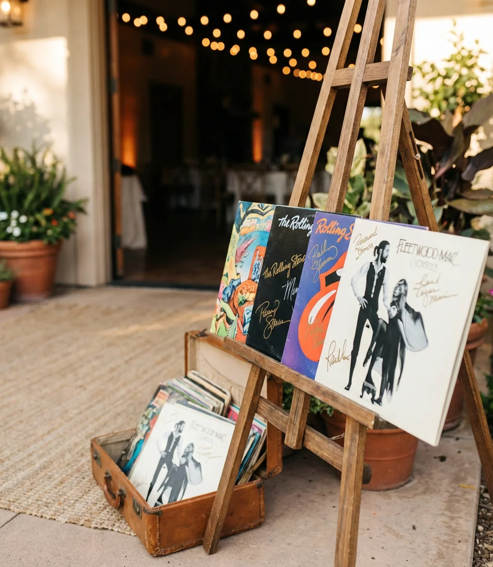 Vintage Record Guest Book Station 2