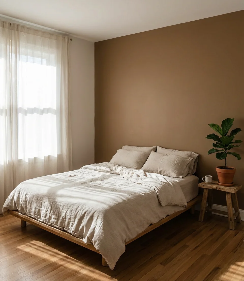 Warm Brown Painted Accent Wall 1