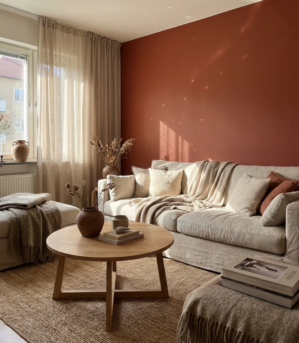 Warm Terracotta Accent Wall 1