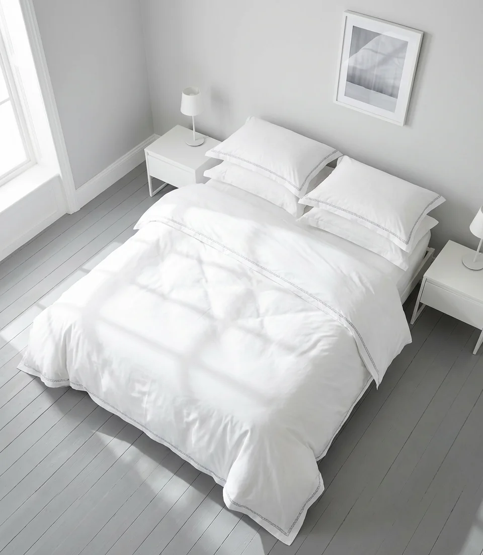 White and Gray Classic Clean Bedroom 2