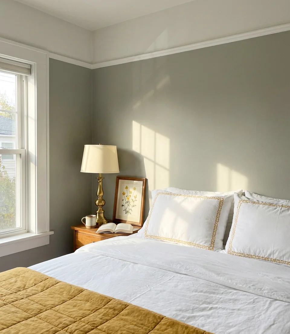 Yellow and Gray Cheerful Modern Bedroom 2