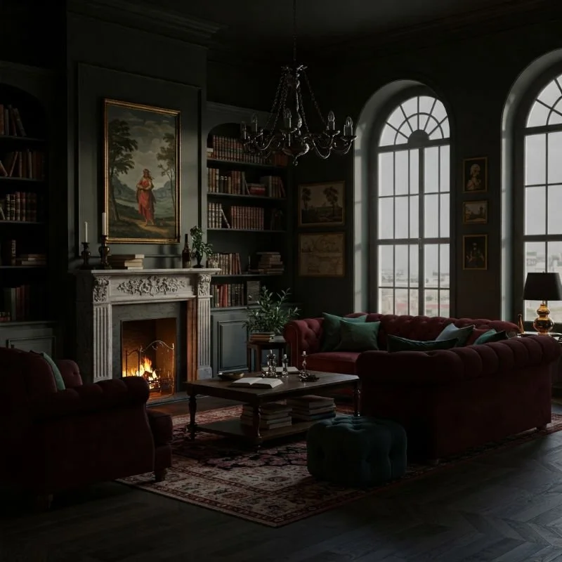 15 Dark Academia Living Room Ideas for Literary Elegance