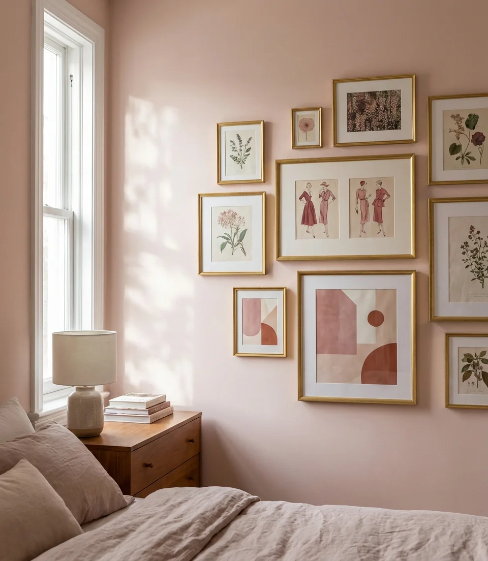 Aesthetic Pink Bedroom with Posters 1