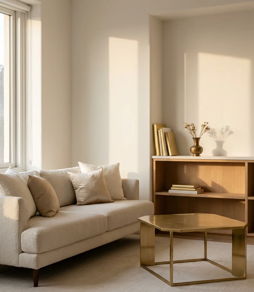 Bachelorette Pad Living Room with Gold Details 2