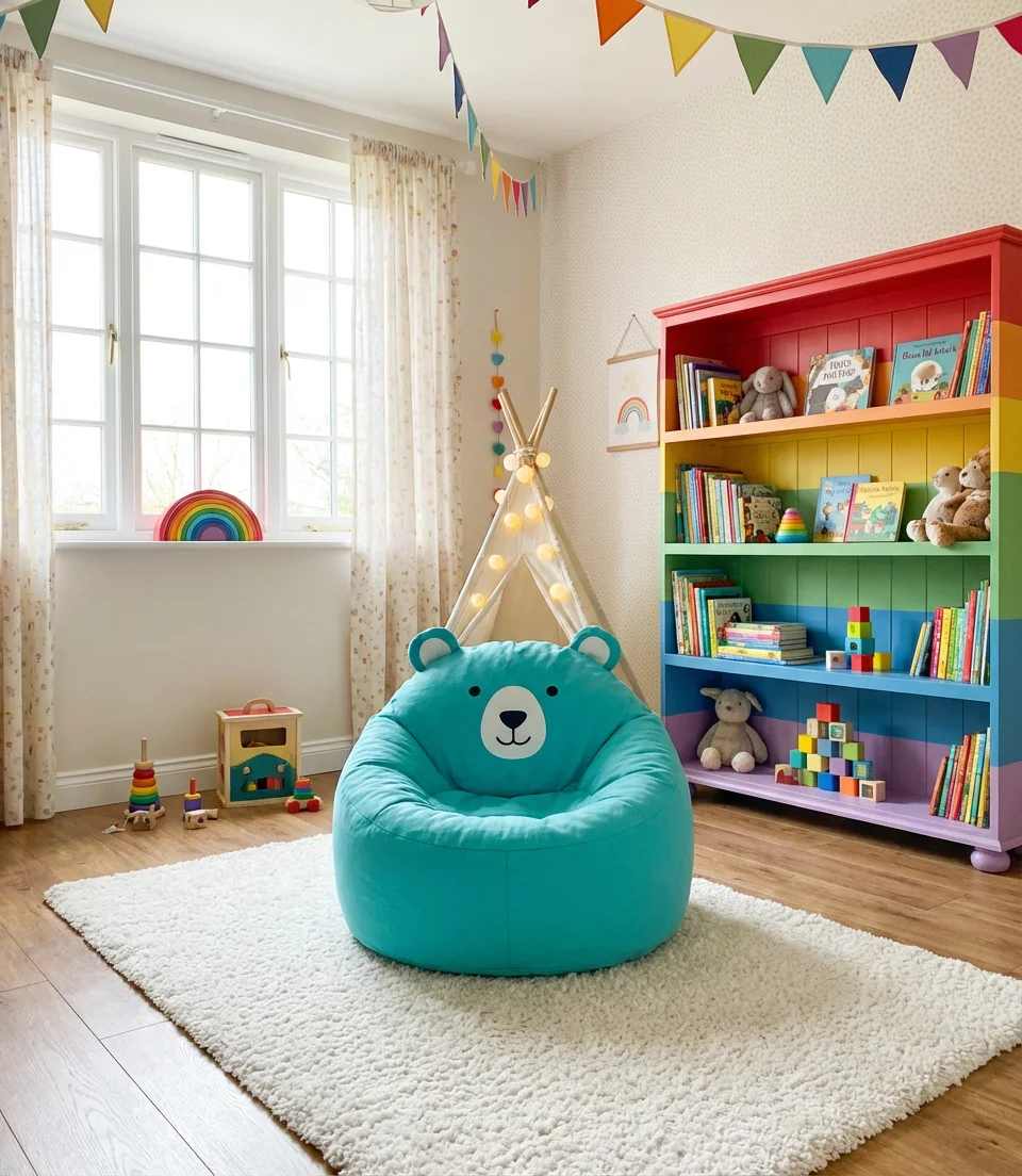 Bean Bag Chair for a Kids Bedroom with Fun Shapes and Colors 1