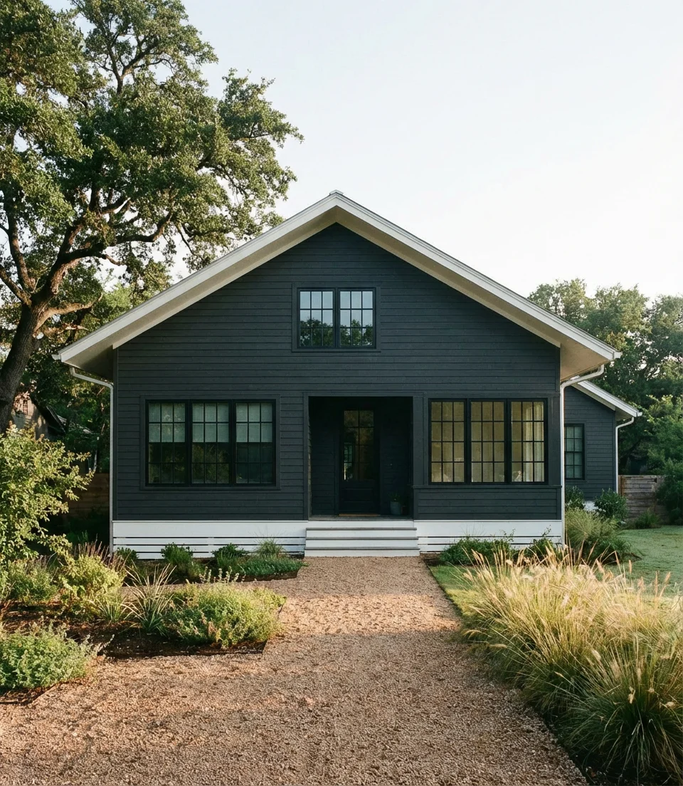Best Dark Colors for a Farmhouse with Black Windows 1