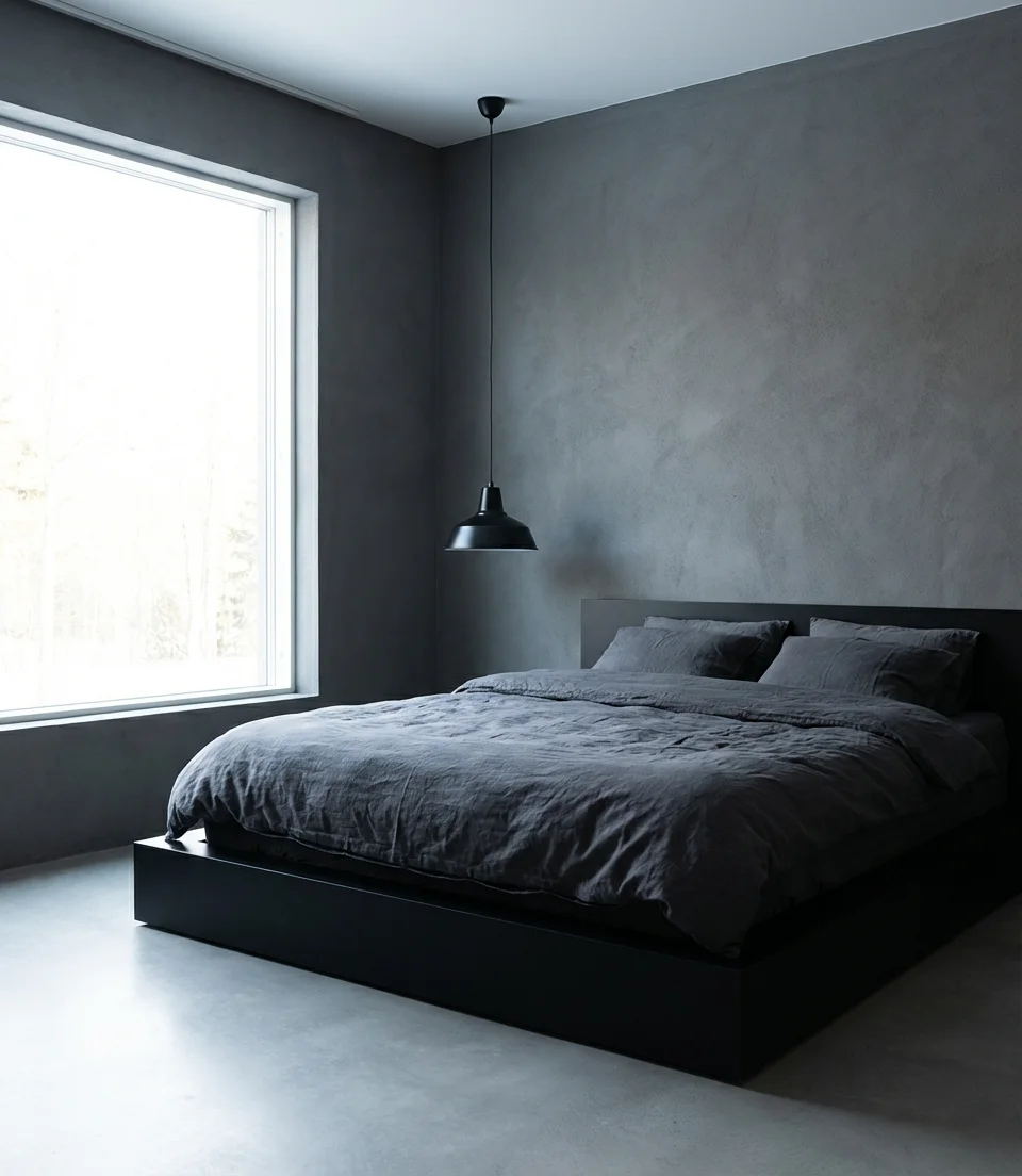 Black and Gray Minimalist Bedroom 1