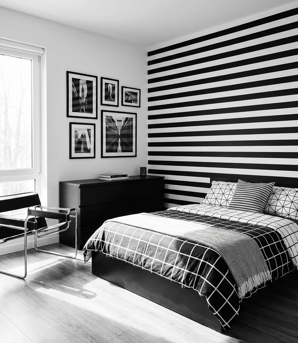Black and White Graphic Bedroom 1