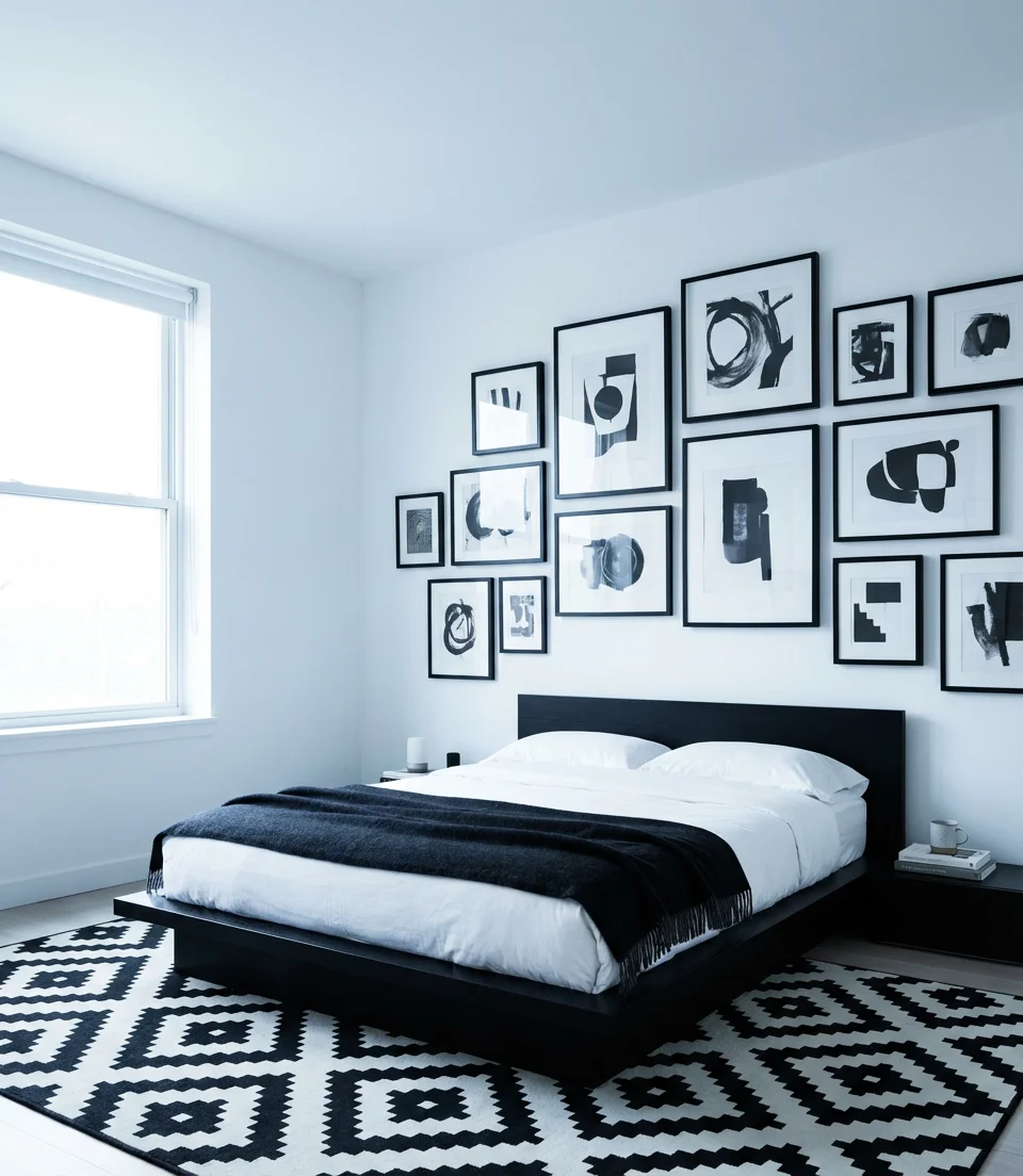 Black and White Graphic Bedroom 2