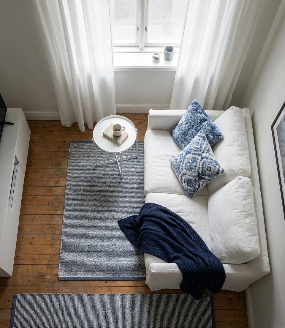 Blue and White Studio Apartment Refresh 2