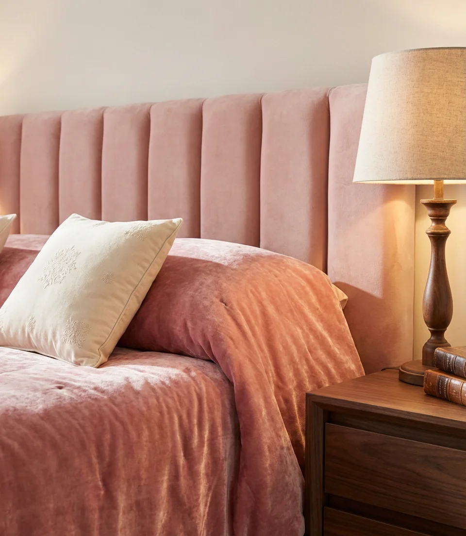 Blush Pink Velvet Luxury Bedroom 2