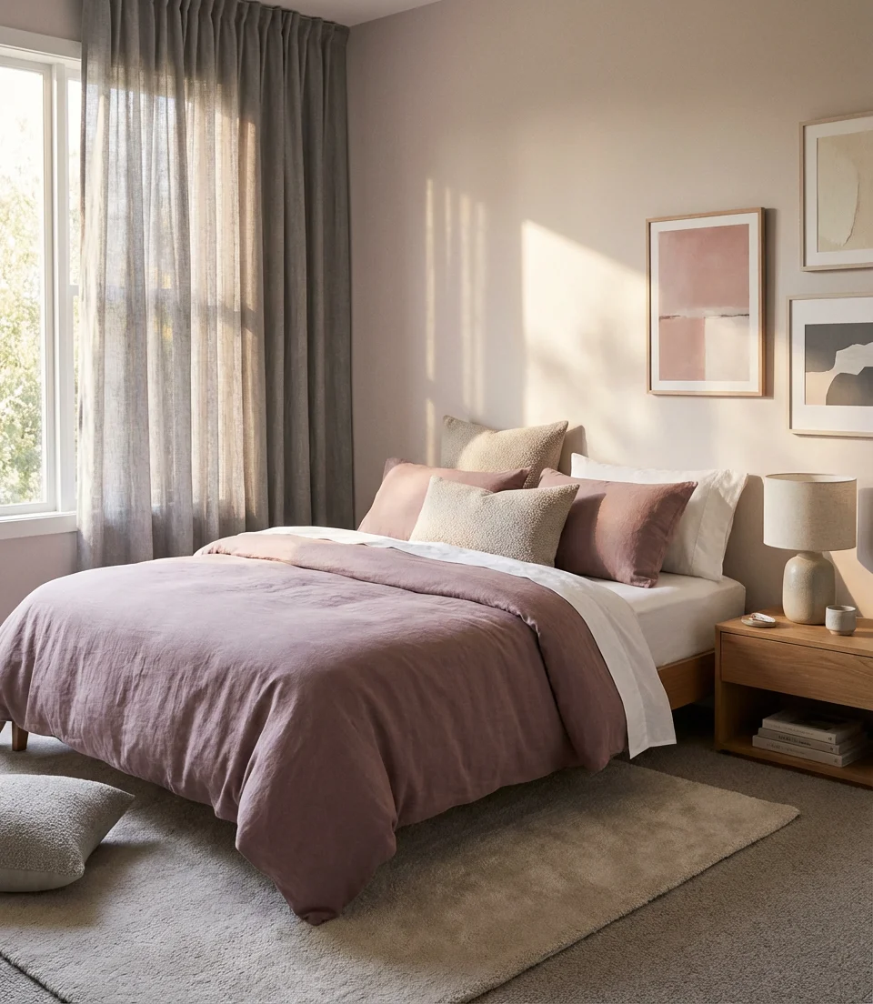 Blush Pink and Grey Modern Bedroom 2