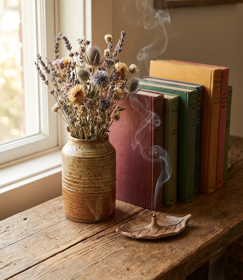 Boho Console Styling with Layered Textiles 2