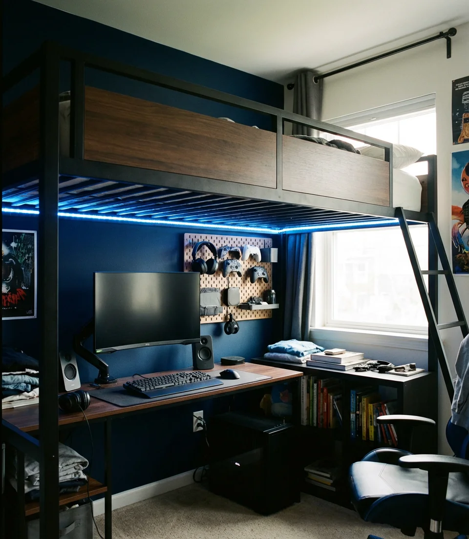 Boys Bedroom Gaming Setup 1