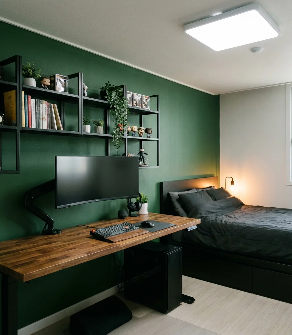 Boys Modern Bedroom with Gaming Station 1