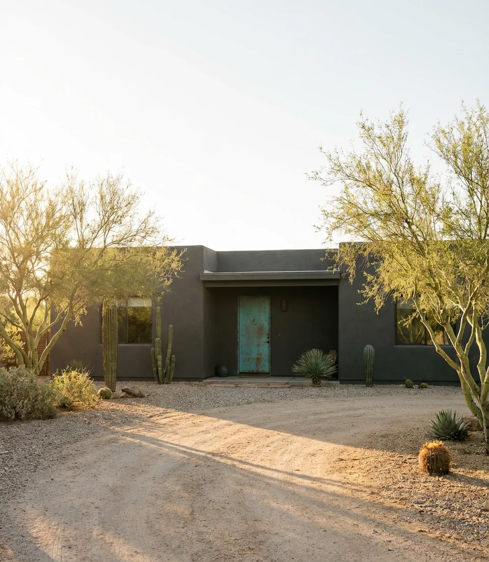Charcoal Black on a Stucco Ranch 1