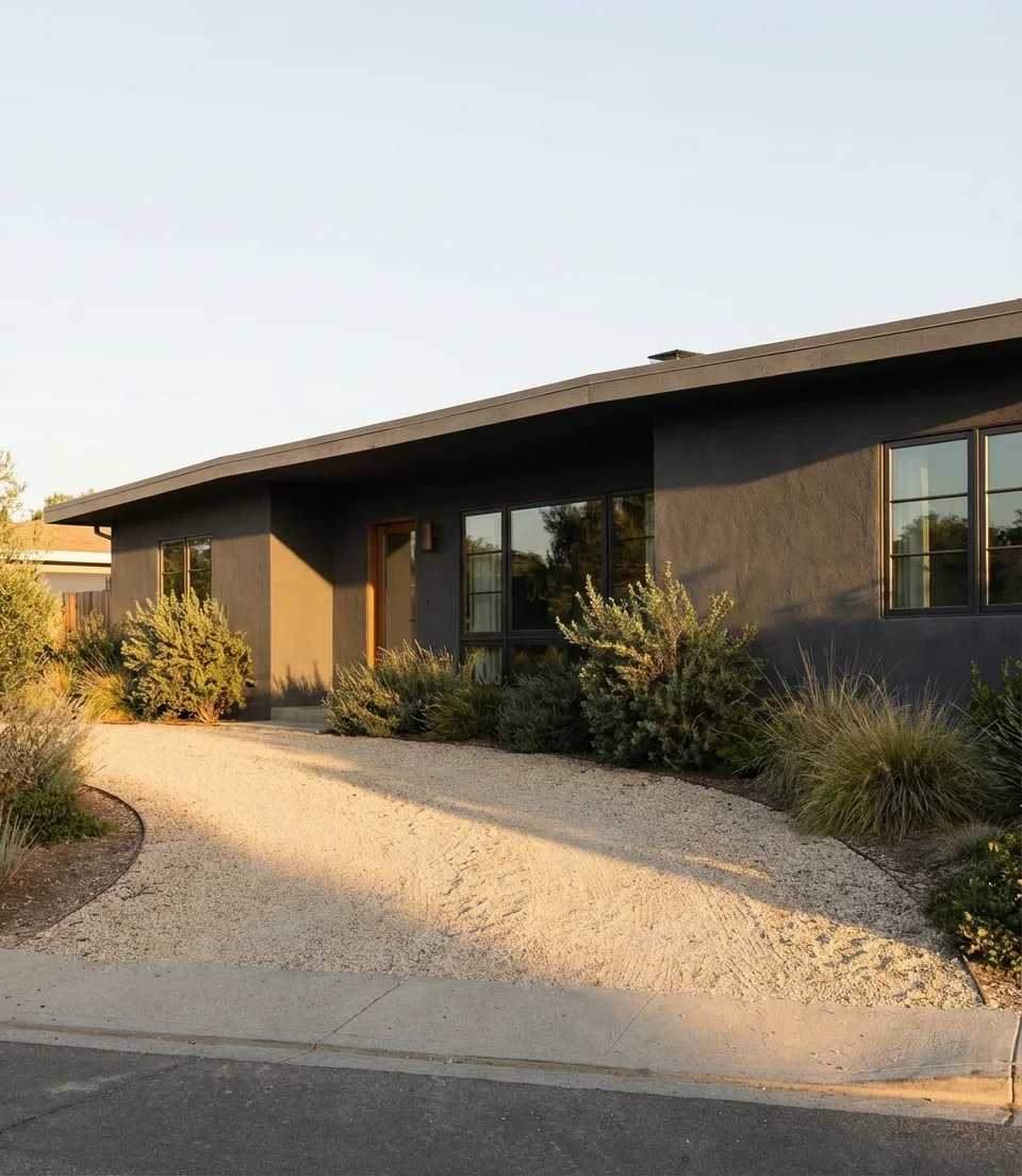 Charcoal Black on a Stucco Ranch 2