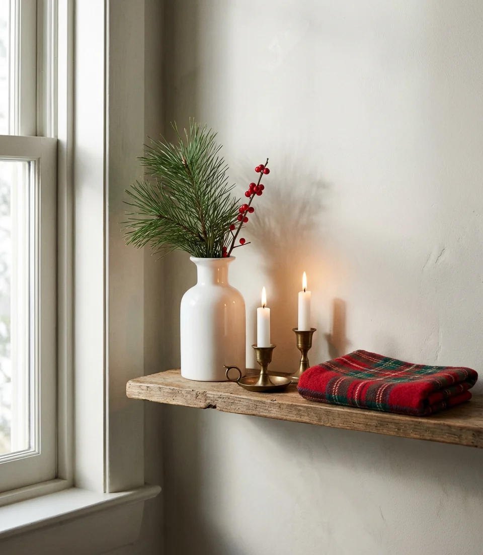 Christmas Bathroom Shelf Decor That Feels Elegant 1