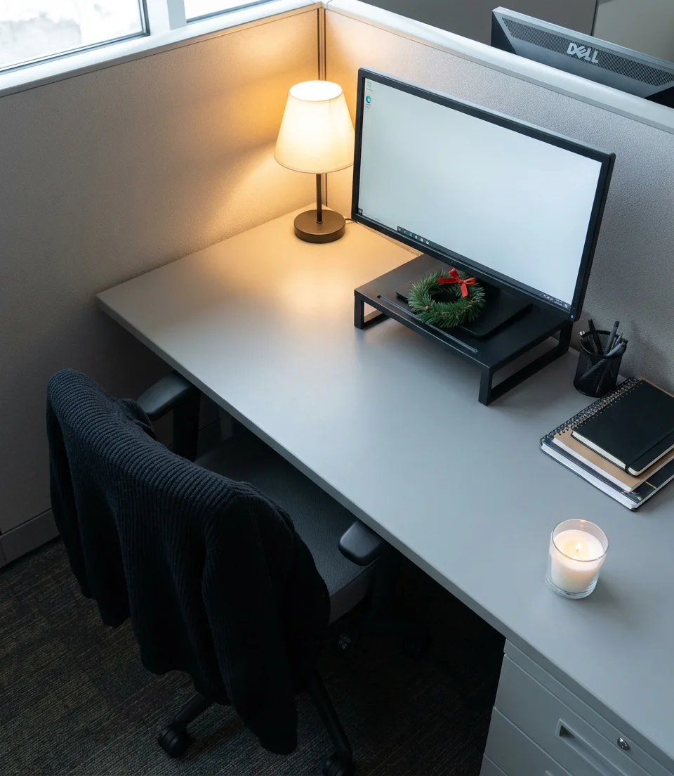 Christmas Decor for Work Desks That Stays Professional 2