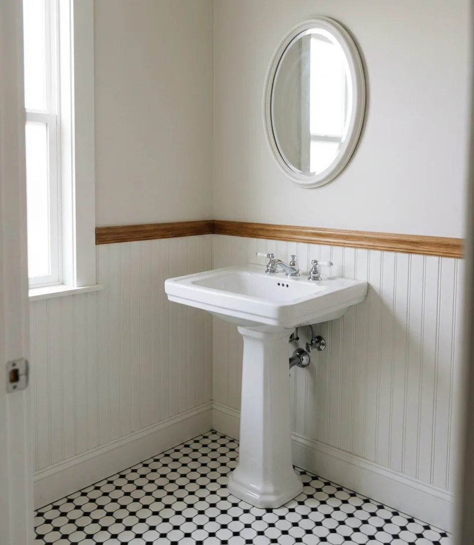 Classic Black and White Tile Floor 1