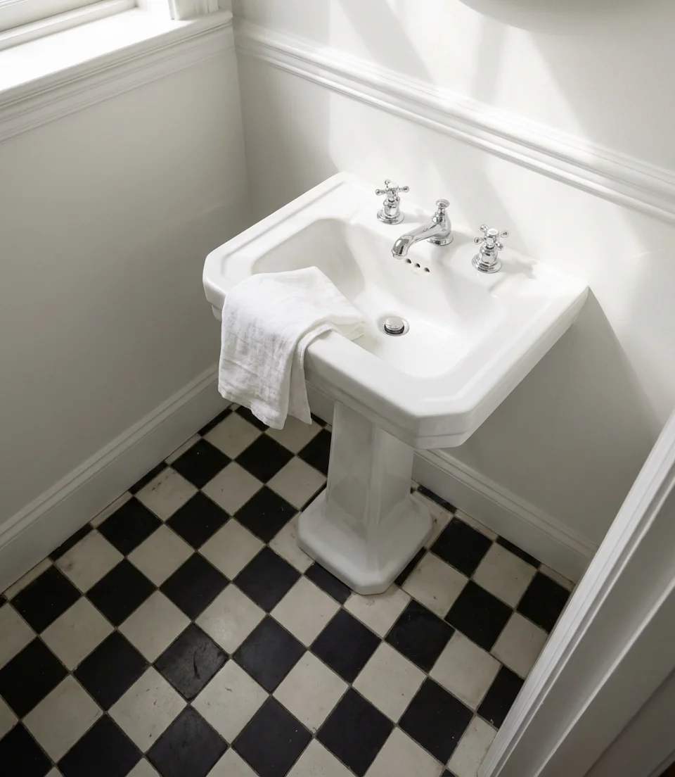 Classic Black and White Tile Floor 2