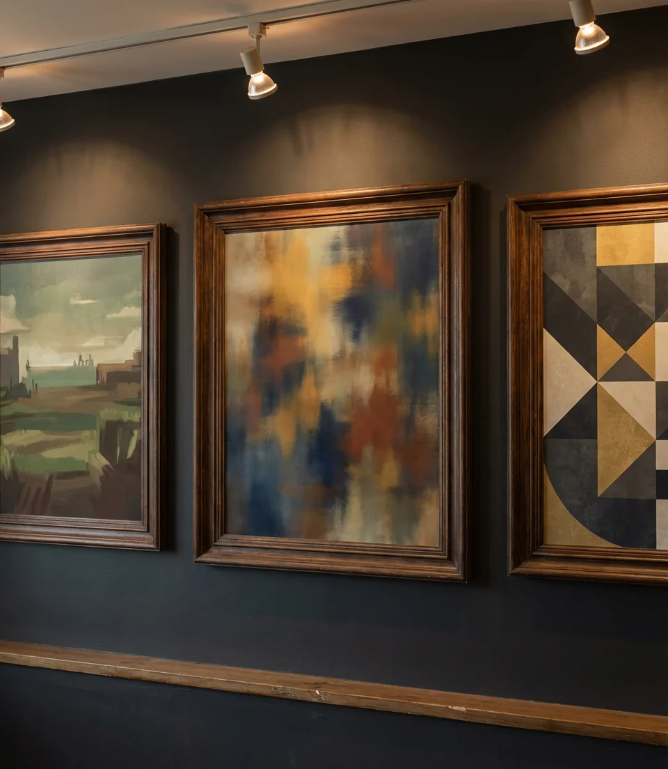 Classy Gaming Room with Art Gallery Walls 2