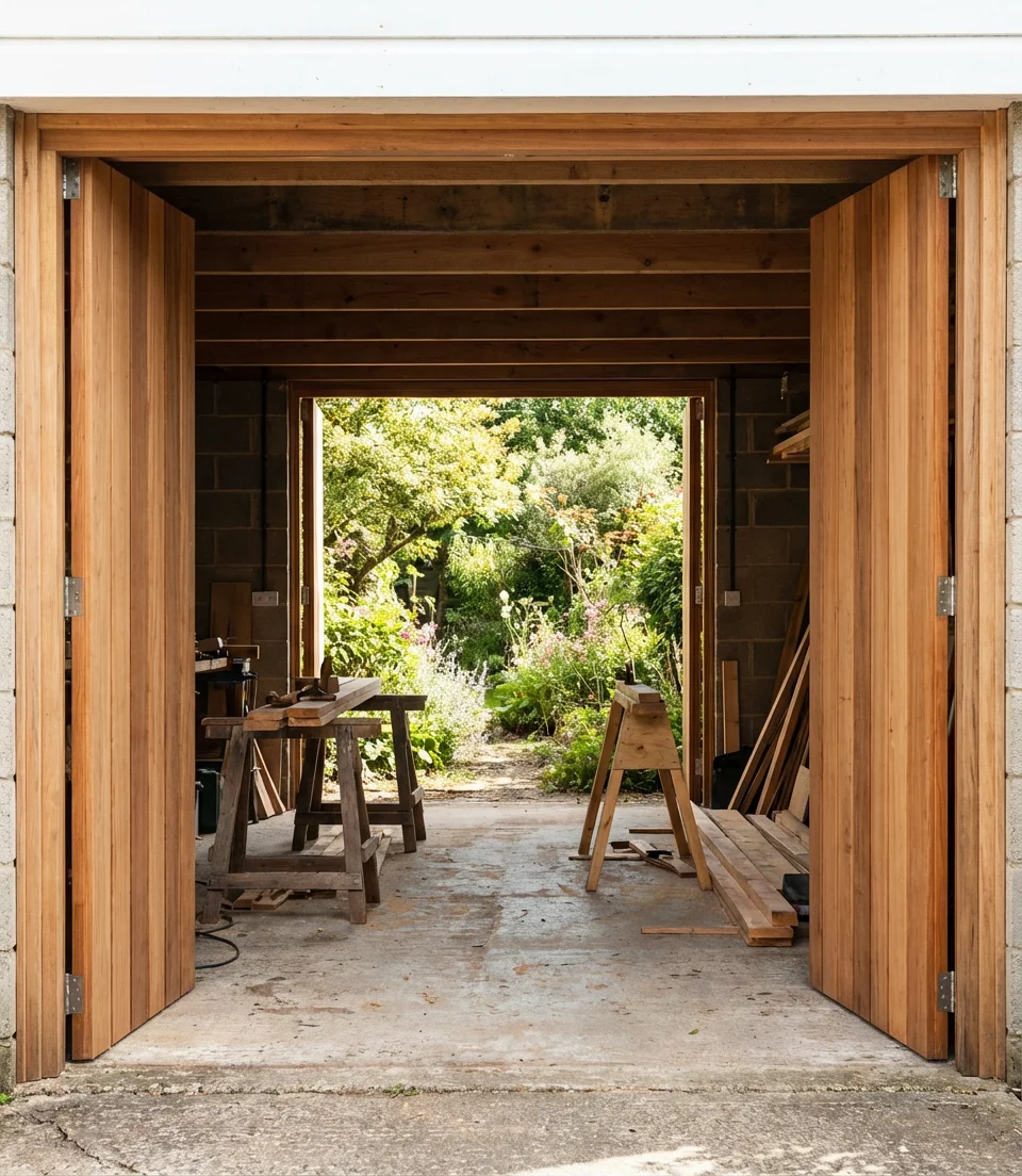 Closing In an Open Bay With a Custom Garage Door 1