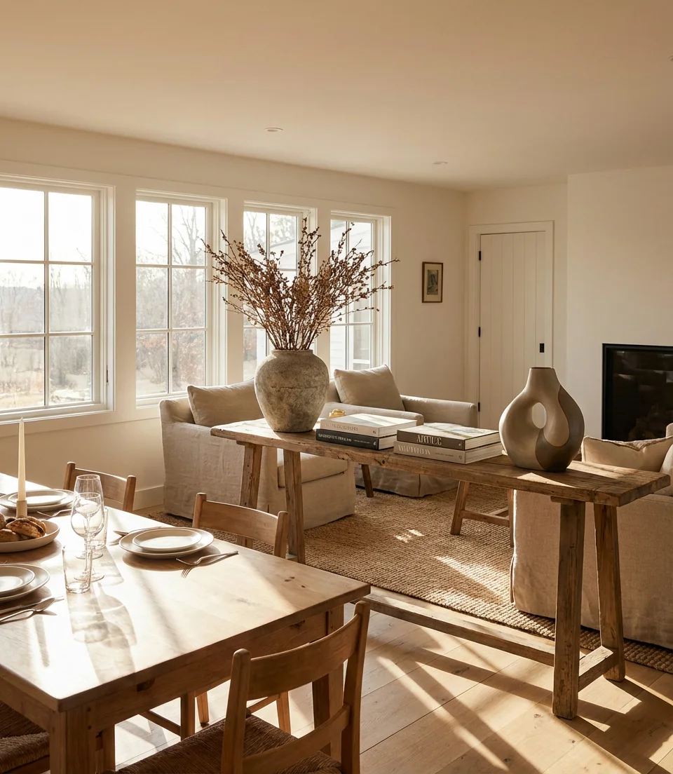 Console Styling Ideas for an Open Living Room Layout 2