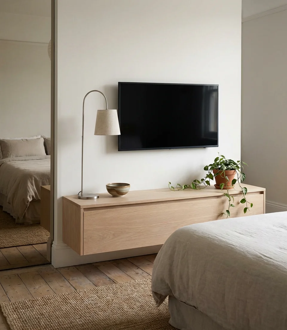 Console Under the TV in a Bedroom Setting 2