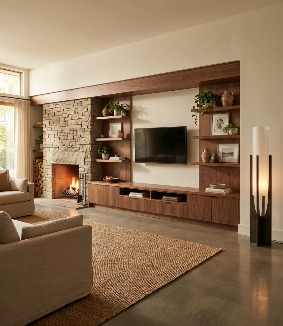 Console with Fireplace Integration 2