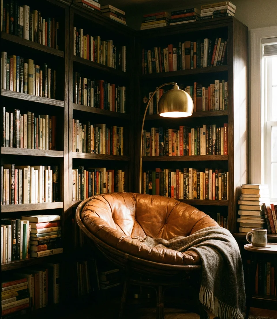 Corner Ideas with Built-In Bookshelf Surround 1