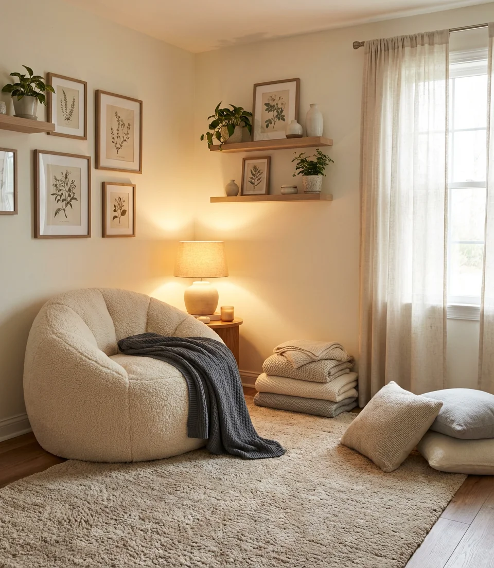 Cozy Bean Bag Chair with a Sherpa or Teddy Cover 1