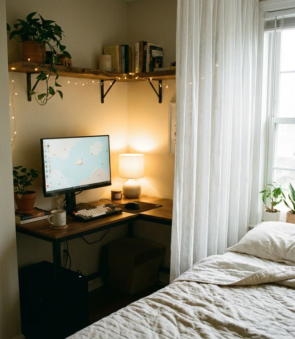 Cozy Bedroom Gaming Nook 1