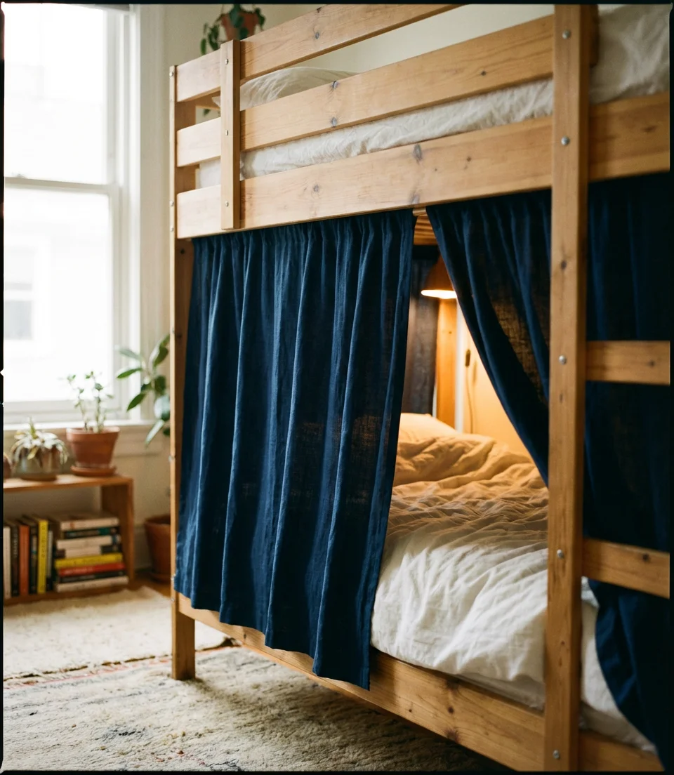 Cozy Bunk Nooks with Curtain Privacy Panels 1