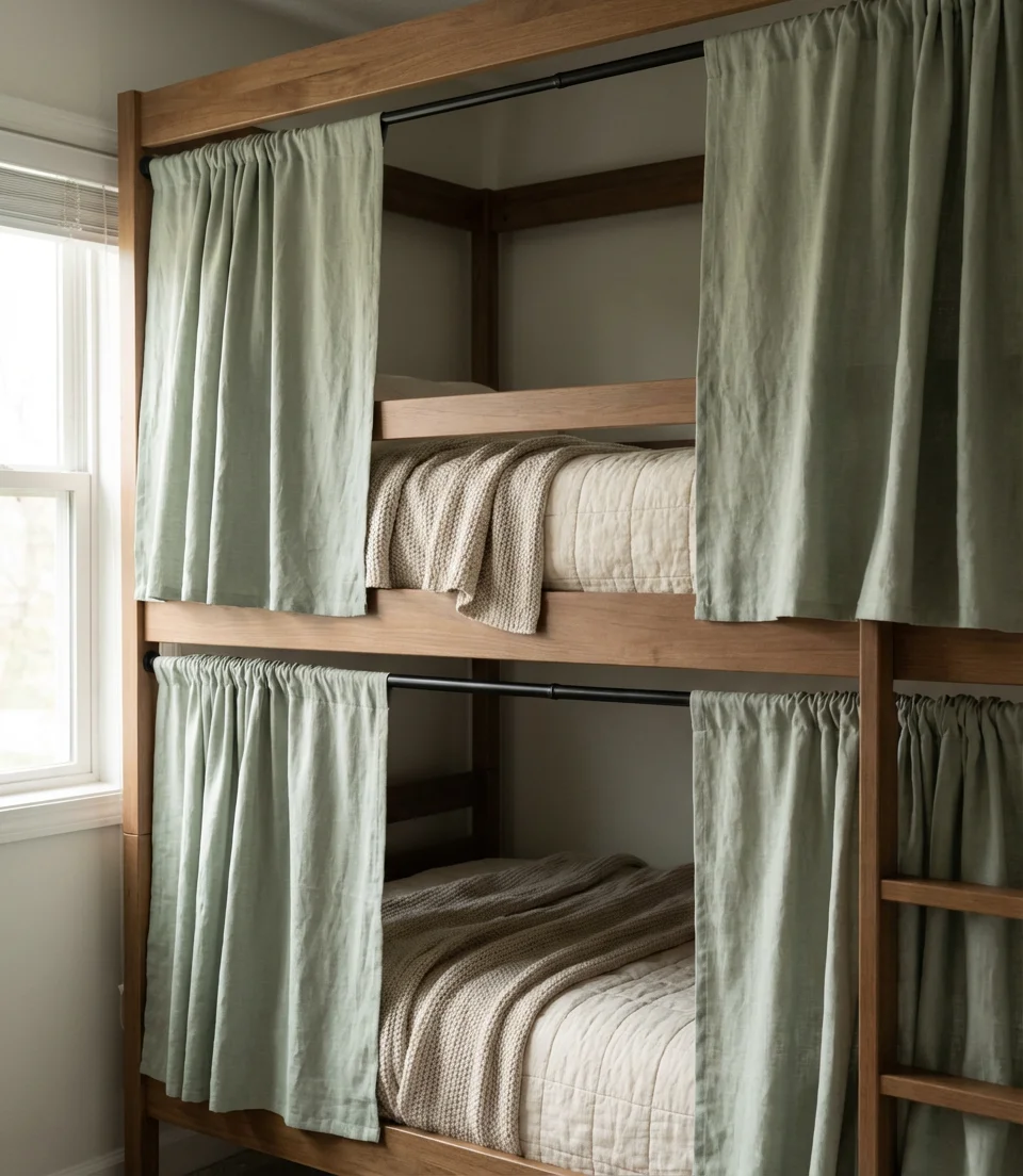Cozy Bunk Nooks with Curtain Privacy Panels 2
