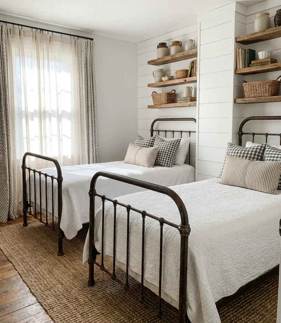 Cozy Farmhouse Twin Bedroom 1