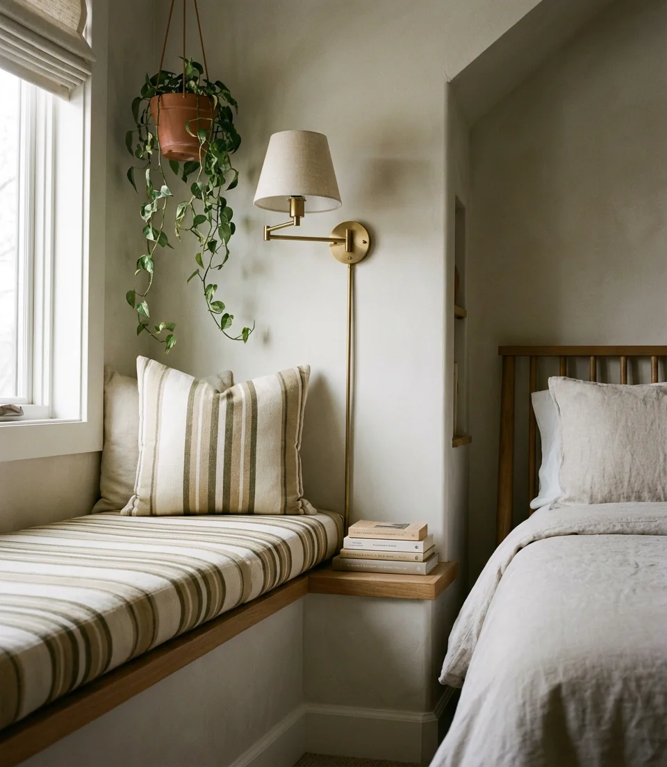 Cozy Reading Nook Built Into the Bedroom 2